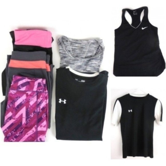 Nike Tops - Nike Under Armour Puma 6PC BUNDLE shorts tops A1